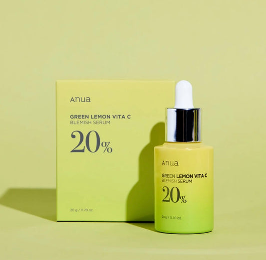 Box of Anua Vitamin C 20 Blemish Serum with key ingredients listed