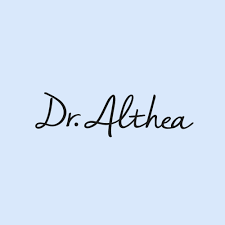 Dr. Althea logo on a light blue background