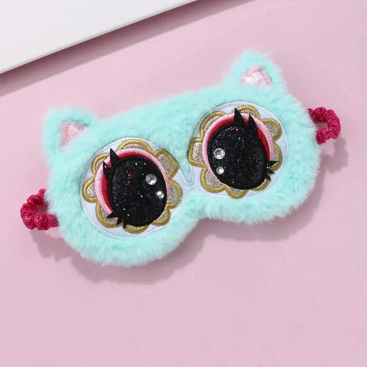 Fluffy Plush Sleeping Eye Cover Soft Funny Blindfold Mask | Cute Eye Mask Pink Eye Sleep Mask | Fluffy Animal Sleep Eyeshade Breathable Lightweight Eye Mask for Sleep