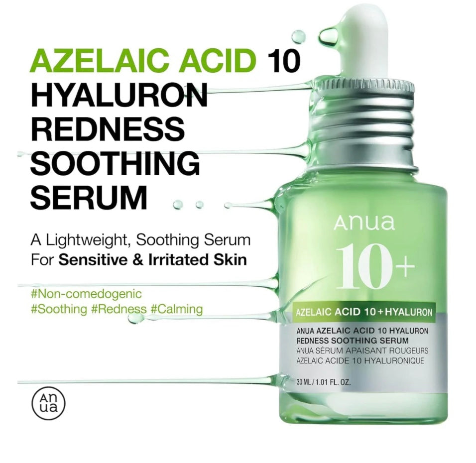 ANUA Azelaic Acid + PDRN Hyaluronic Acid Duo: Redness Relief for Plump, Calm Skin + Hydration