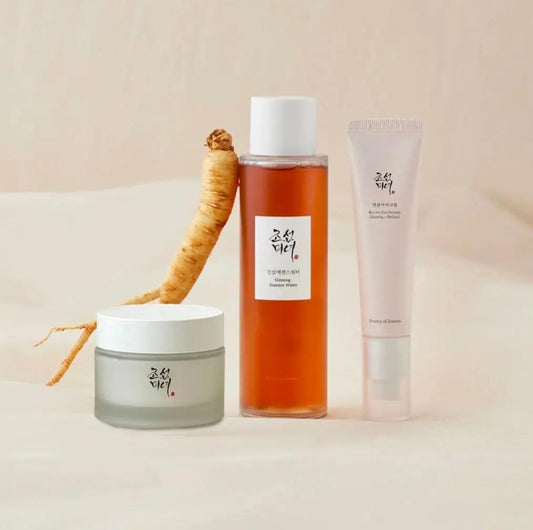 Trío Antiedad de Beauty of Joseon (Tónico Esencia de Ginseng + Crema Dinastía + Sérum Contorno de Ojos Revive: Ginseng + Retinal) - Paquete