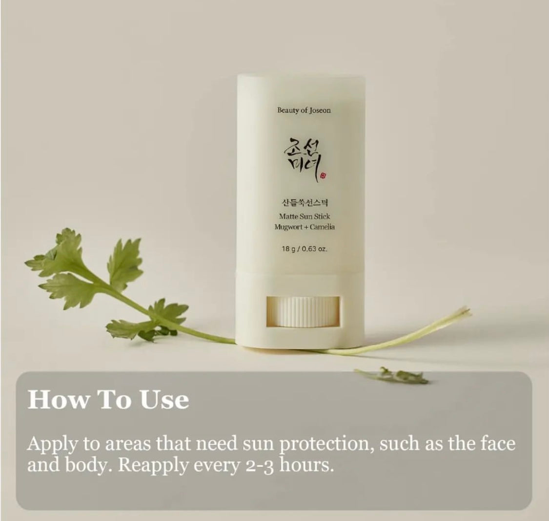 Beauty of Joseon Matte Sun Stick : Mugwort+Camelia (SPF 50+ PA++++) Beauty of Joseon Matte Sun Stick : Mugwort+Camelia (SPF 50+ PA++++)