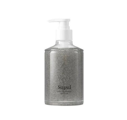 I'm From Supul Body Scrub & Wash 300g pump bottle showing grey pumice texture — ideal for exfoliation (i m from body scrub & wash supul).