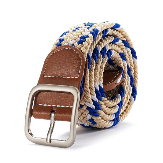 Unisex Canvas Woven Belt w Pin Buckle
