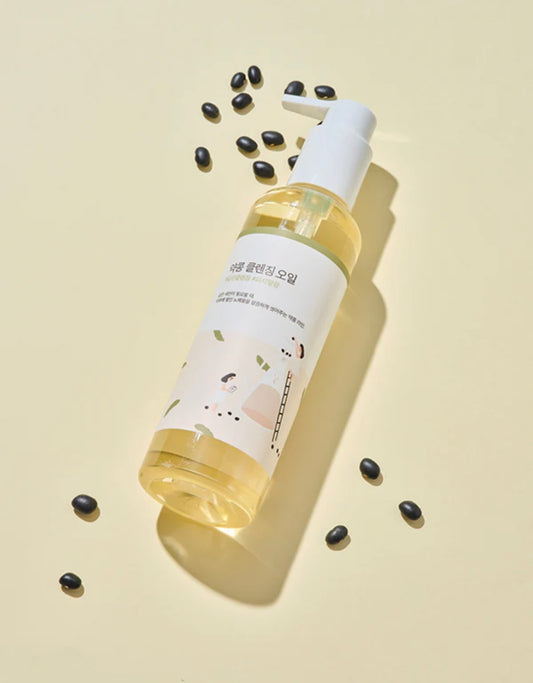 Round Lab Soybean Nourishing Cleansing Oil bottle front view on skincare shelf.