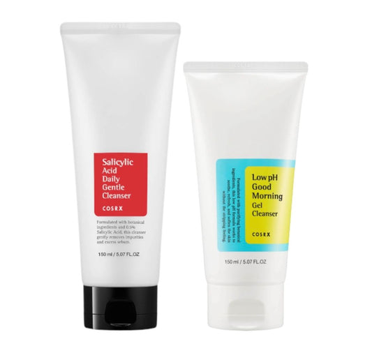 COSRX Low pH Good Morning Gel Cleanser + Salicylic Acid Daily Gentle Cleanser - Bundle Pack