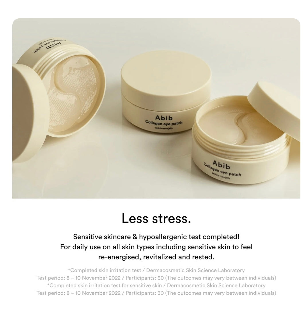 Close-up of Abib collagen rose jelly patches for firming under-eye skin Close-up of Abib collagen rose jelly patches for firming under-eye skin