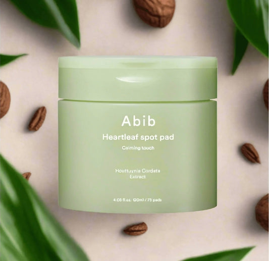 Abib Heartleaf Spot Pad front packaging – calming touch 75 pcs