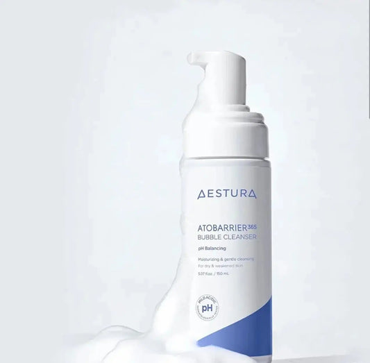 Aestura 365 Bubble Cleanser texture – soft microbubble foam for sensitive skin