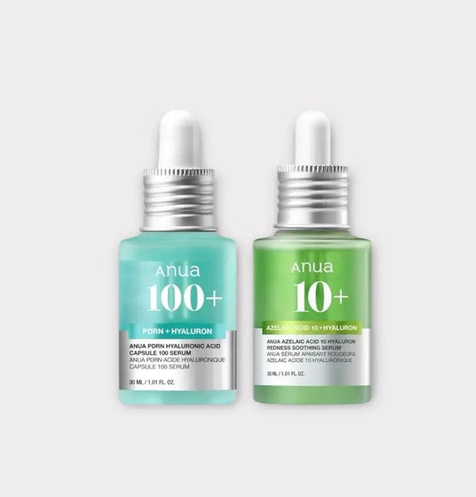 Anua Azelaic Acid Serum & Anua Hyaluronic Acid – Front Bottle View