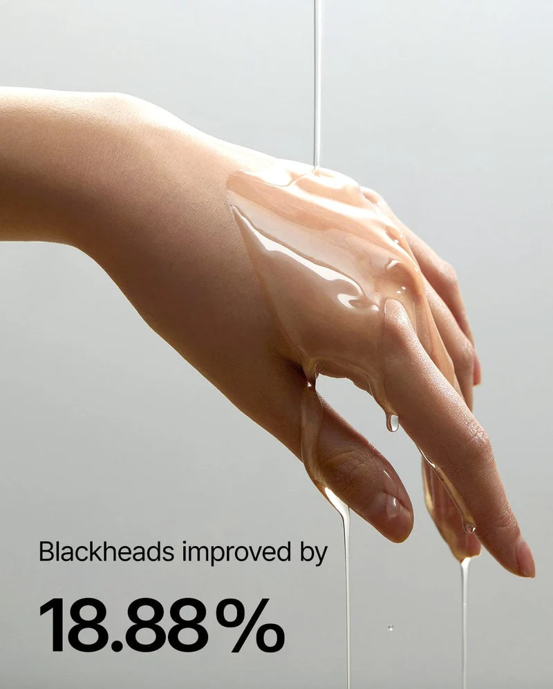 Lifestyle vanity shot of anua heartleaf pore cleansing oil in a minimal bathroom scene Lifestyle vanity shot of anua heartleaf pore cleansing oil in a minimal bathroom scene