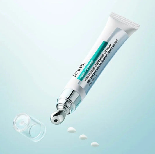Close-up of the cooling metal applicator tip on the Anua PDRN eye cream.