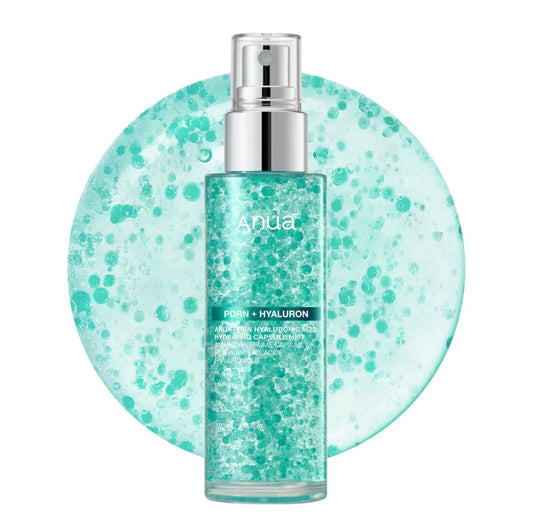 Anua PDRN Hyaluronic Acid Hydrating Capsule Mist bottle shown from the front.