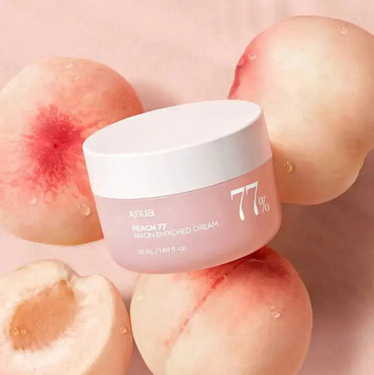 ANUA Peach 77 Niacin enriched cream front view, moisturizing glow