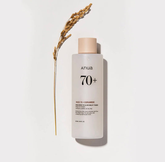Anua Rice 70 Glow Milky Toner front view - 250ml hydrating toner