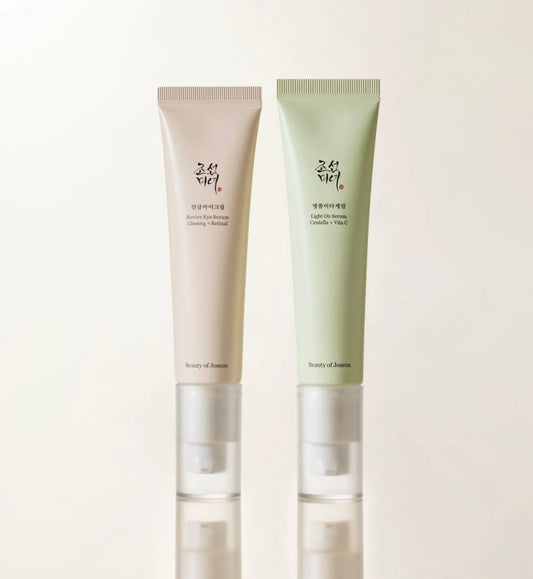 Beauty of Joseon Bright & Firming Duo - packaged box showing the Light On Serum and Revive Eye Serum.
