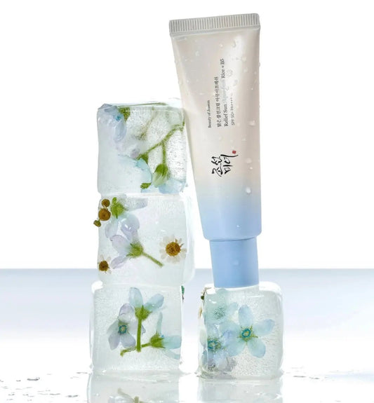 Front view of Beauty of Joseon Relief Sun Aqua Fresh Rice sunscreen bottle