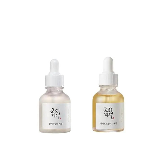 Beauty of Joseon Glow Deep Serum and Glow Serum bundle set on clean background
