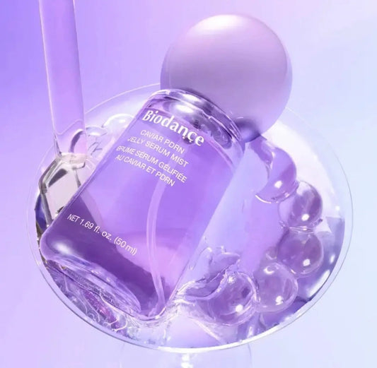 Biodance Caviar PDRN Jelly Serum Mist packaging showcasing the Korean skincare formula.