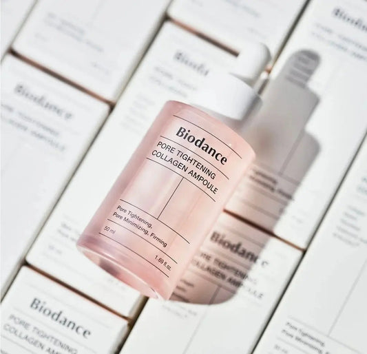 Biodance Pore Tightening Collagen Ampoule 50ml — front view of the glass bottle on white background