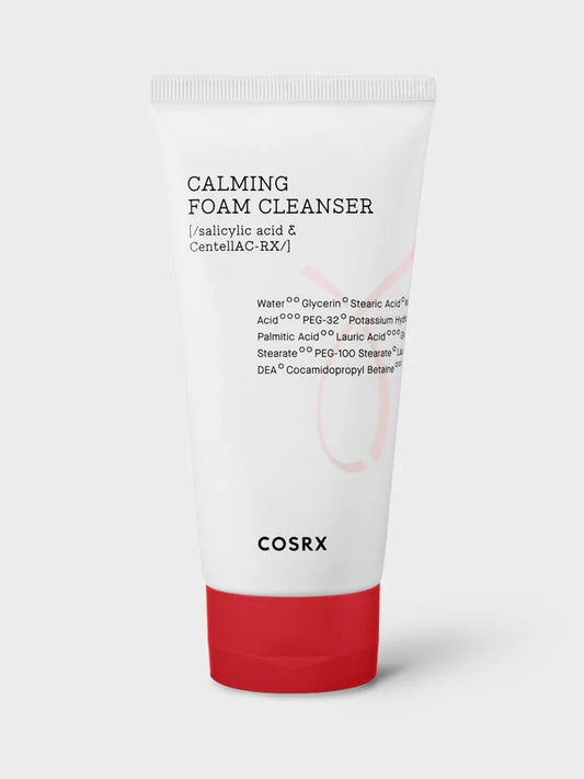 COSRX AC Collection Calming Foam Cleanser 150ml — front view, gentle foaming cleanser