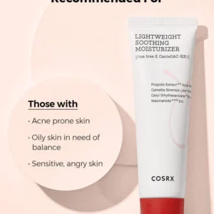 Applying COSRX AC Collection lightweight soothing moisturizer — ideal for acne-prone and sensitive skin types Applying COSRX AC Collection lightweight soothing moisturizer — ideal for acne-prone and sensitive skin types