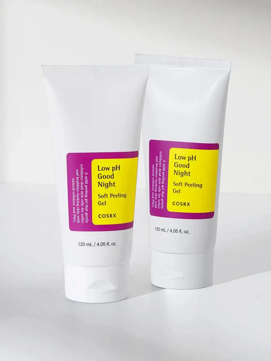 COSRX Low pH Goodnight Soft Peeling Gel Twin Pack 120ml x 2 - gentle daily exfoliator for sensitive skin