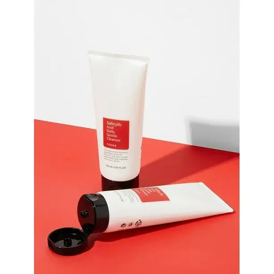 Back label of COSRX Salicylic Acid Daily Gentle Cleanser showing ingredients and BHA formula