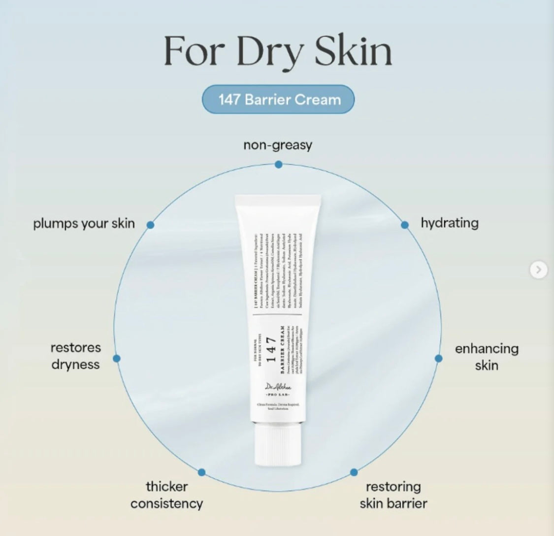 Dr. Althea Barrier Cream 147 offers intense moisturization with skin barrier support. Dr. Althea Barrier Cream 147 offers intense moisturization with skin barrier support.