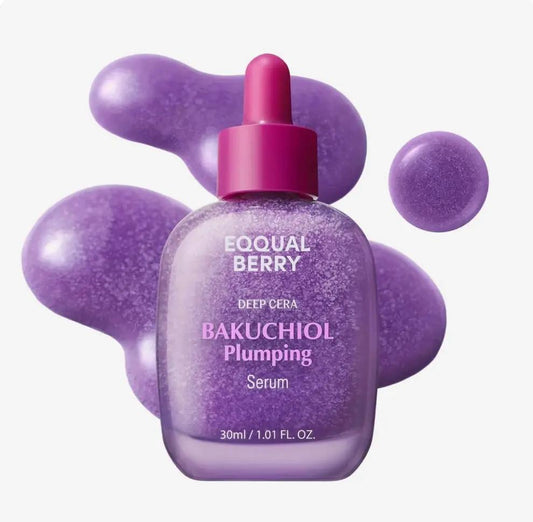 Eqqualberry Plumping Serum front bottle view – lightweight, hydrating face serum with Bakuchiol
