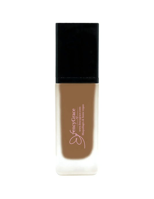 Fond de teint vegan hydratant FencyGrace - Brune 123 - couvrance naturelle -  fini lumineux - longue tenue