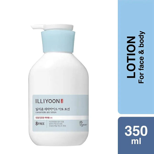 Front view of Illiyoon Ceramide Ato Lotion bottle – soothing body lotion for dry and sensitive skin
