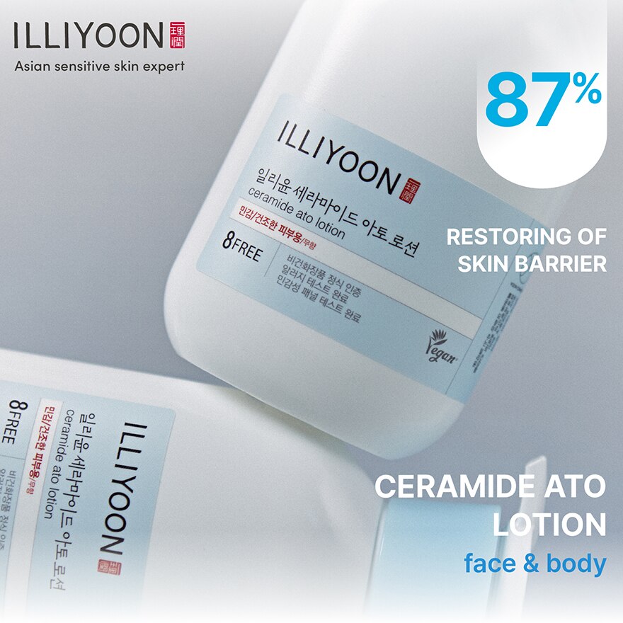 Ingredient list of Illiyoon Ceramide Ato Lotion showing gentle, skin-loving formulation Ingredient list of Illiyoon Ceramide Ato Lotion showing gentle, skin-loving formulation