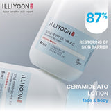 Ingredient list of Illiyoon Ceramide Ato Lotion showing gentle, skin-loving formulation Ingredient list of Illiyoon Ceramide Ato Lotion showing gentle, skin-loving formulation