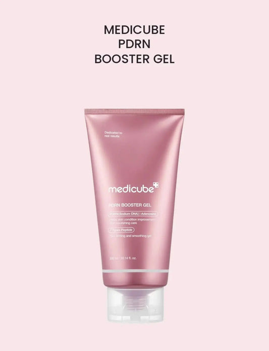 Medicube AGE-R PDRN Booster Gel 300ml bottle with pump dispenser on clean white background