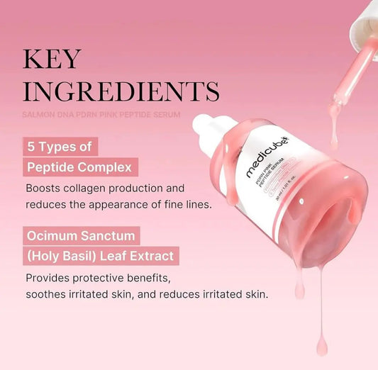 Texture of Medicube PDRN Pink Peptide Serum – hydrating Korean medicube skincare formula
