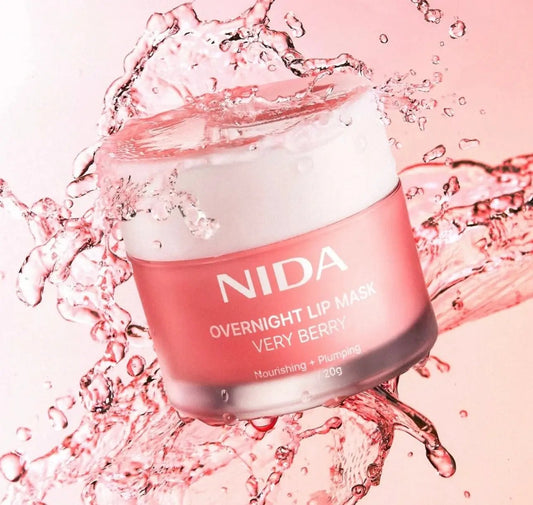 NIDA Overnight Lip Mask Very Berry 20g jar – nighttime lip mask for dry, chapped lips