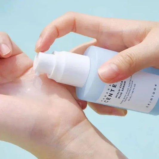 SKIN1004 Blue Serum bottle front view – lightweight gel-textured hydrating serum with Centella Asiatica