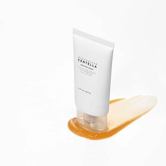 Open jar showing lightweight texture of Skin1004 Centella Soothing Cream — hydrates and calms irritated skin