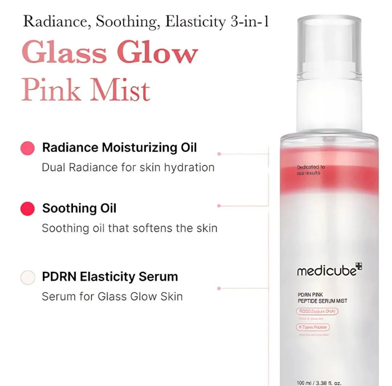 Woman gently misting her face with the Medicube PDRN Pink Serum Mist for hydration. Woman gently misting her face with the Medicube PDRN Pink Serum Mist for hydration.