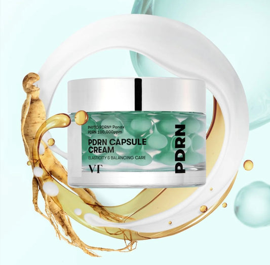 VT Cosmetics PDRN Capsule Cream 100 – Front view of the moisturizing cream jar