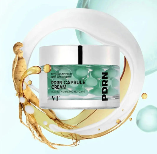 VT Cosmetics PDRN Capsule Cream 100 – Front view of the moisturizing cream jar