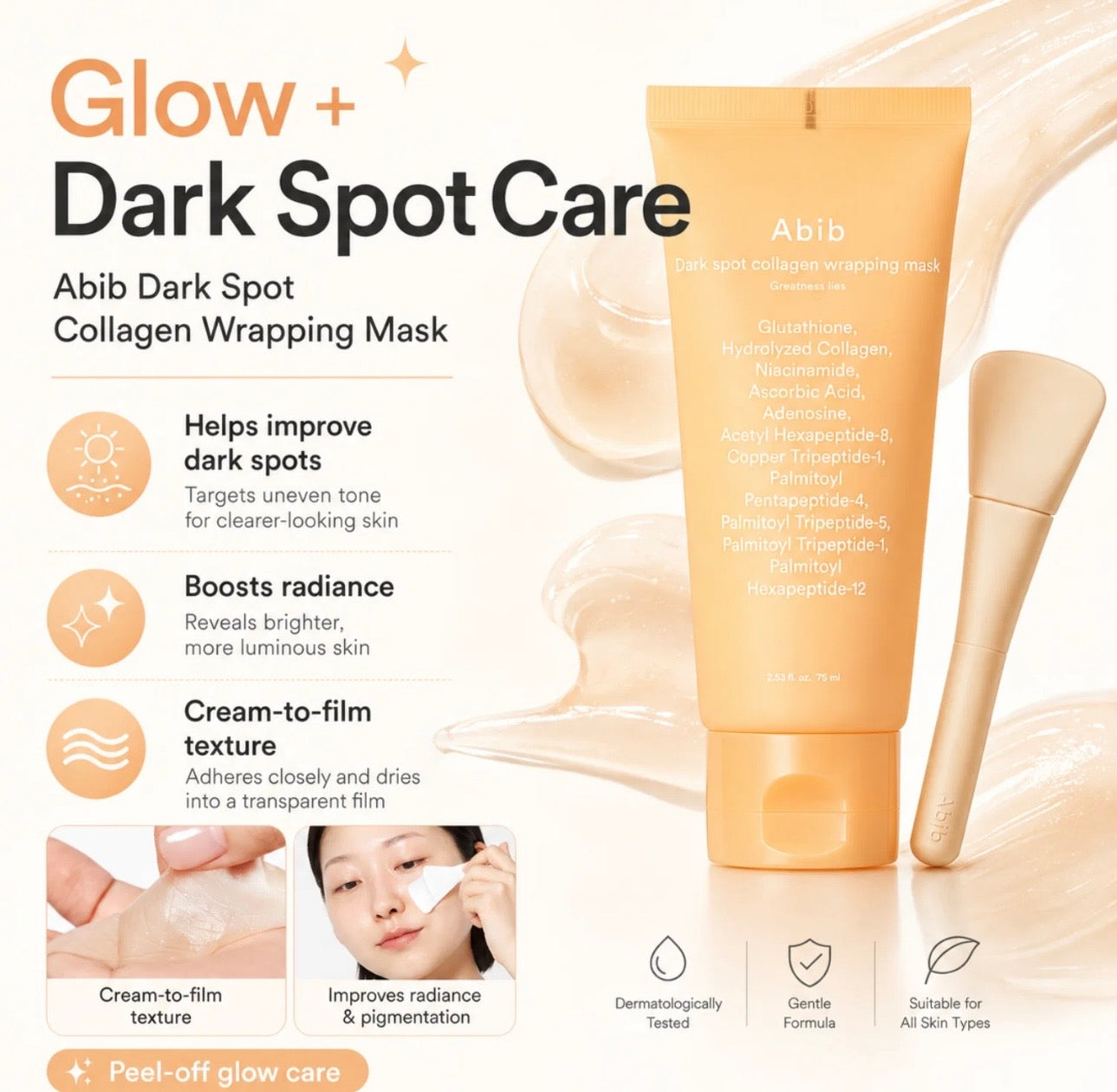 Abib Dark Spot Collagen Wrapping Mask Glutathione Film 100ml