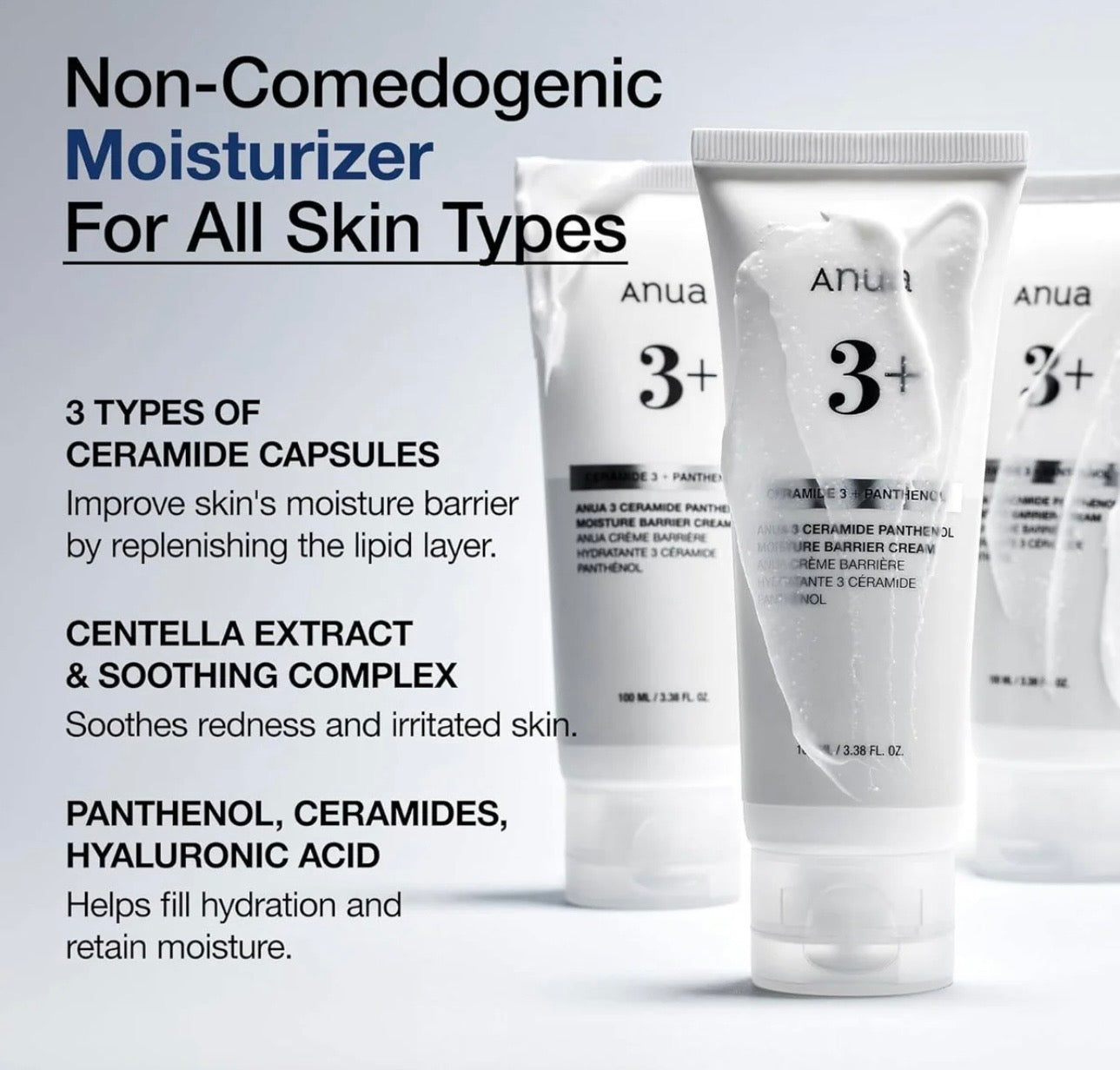 ANUA 3 Ceramide Panthenol Moisture Barrier Cream 100ml