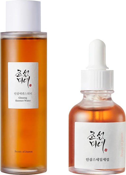 Beauty of Joseon Ginseng Essence Water and Snail Mucin Serum Bundle – Korean skincare for hydration and plump skin
