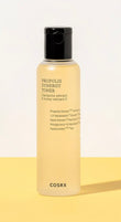 COSRX Full Fit Propolis Synergy Toner bottle, honey-toned liquid, for hydrated glowing skin.