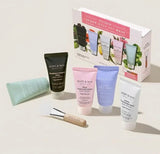 Close-up of the five vegan wash-off mask varieties: Blackberry, Tea Tree, Centella, Ginger, and Houttuynia Cordata