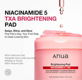 Close-up of the textured side of the Anua brightening pad, designed for gentle exfoliation and pore cleansing.