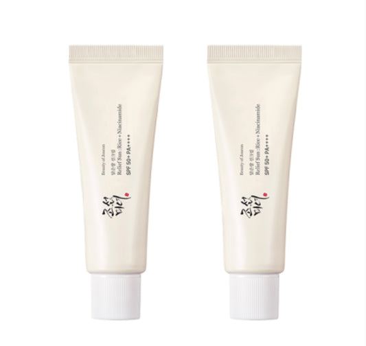 Beauty of Joseon Relief Sun : Rice + Niacinamide Set (2pack) - Bundle Pack Promotion [SPF50+/PA++++] (Formerly: Rice + Probiotics), 50ml