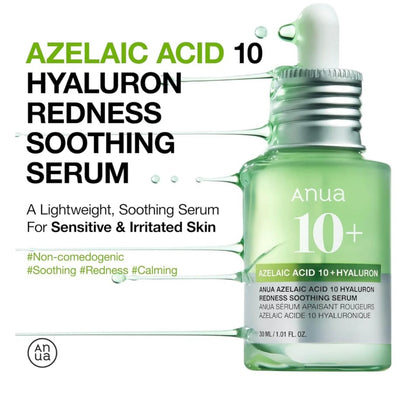 ANUA Azelaic Acid + PDRN Hyaluronic Acid Duo: Redness Relief for Plump, Calm Skin + Hydration